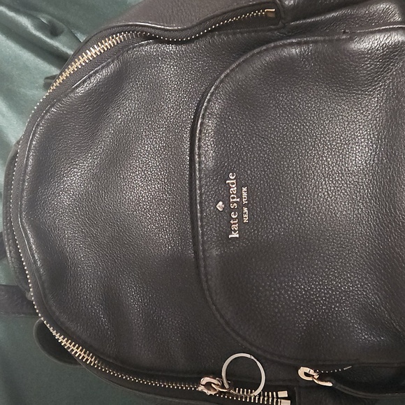 kate spade Black Pebbled Leather Mini Backpack with Gold Hardware